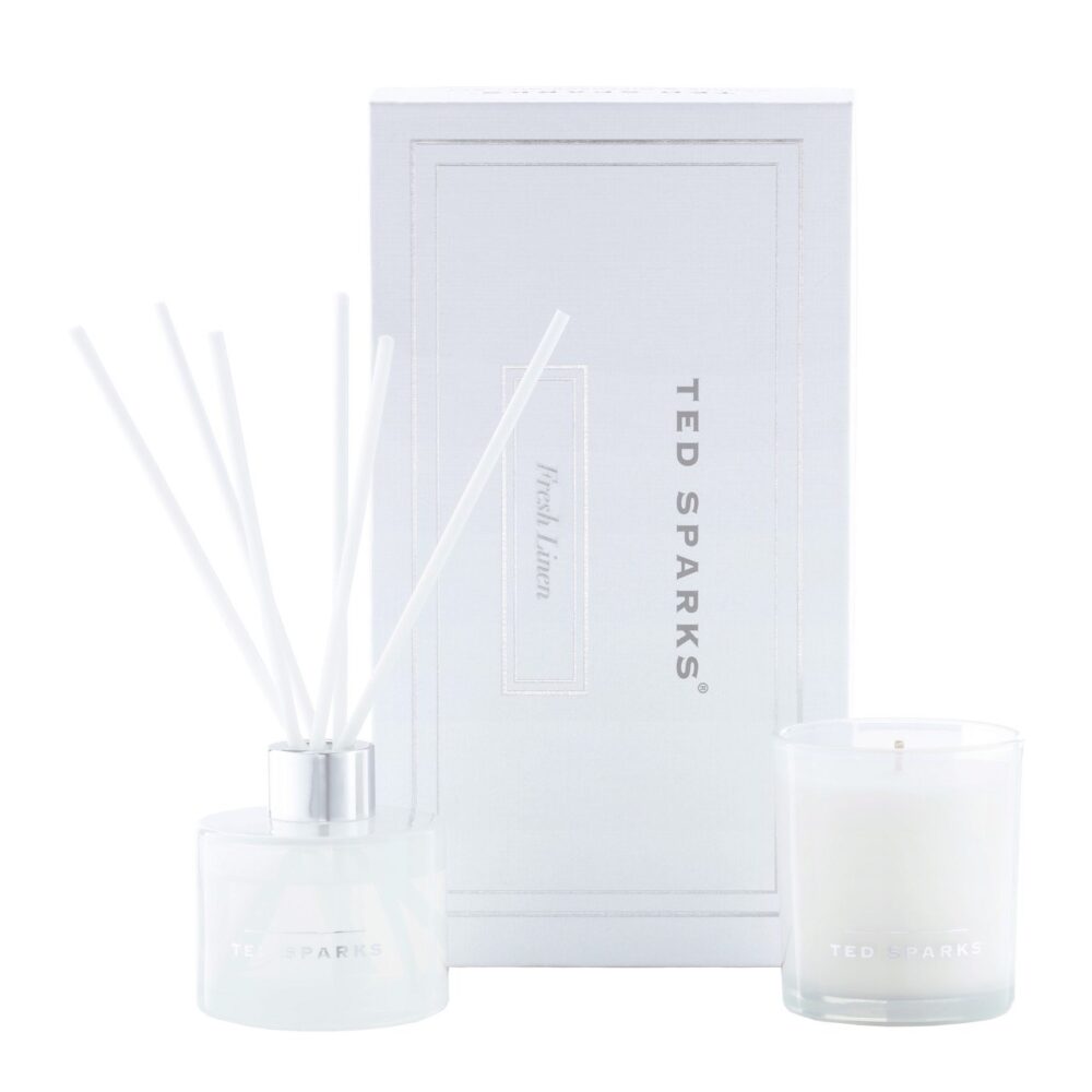 Ted Sparks Candle & Diffuser Gift Set - Fresh Linen
