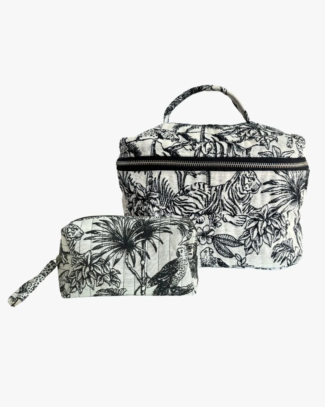 KHUS Tropics In Black And White Vanity & Pouch Set